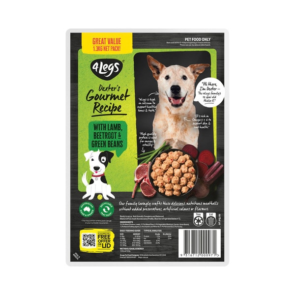 4 Legs Lamb With Beetroot & Green Beans Dog Food Trays | 1.3kg