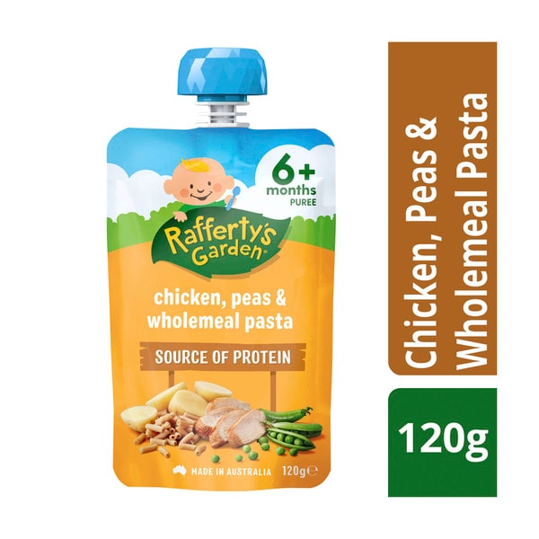 Rafferty's Garden Chicken Peas & Wholemeal Pasta Baby Food Pouch 6+ Months | 120g