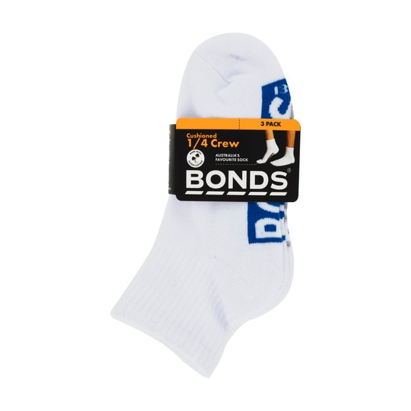 Bonds Kids Logo Quarter Crew RYB33G Size 2 | 3 pack