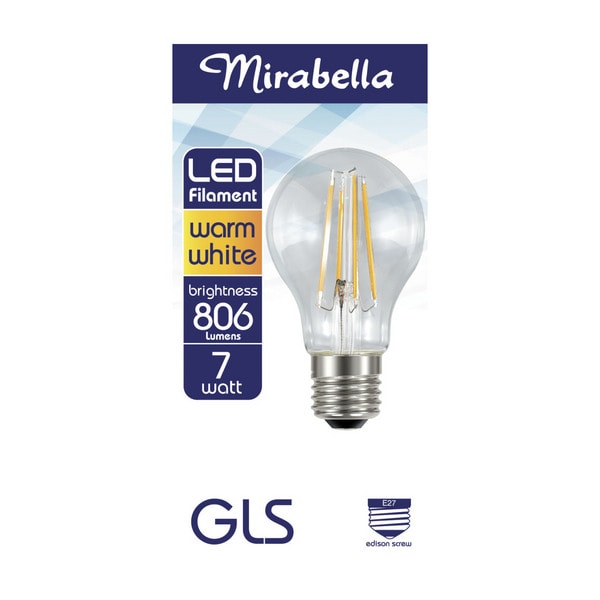 Mirabella GLS ES Globe Warm White Filament Led 7W 806 Lumens | 1 each