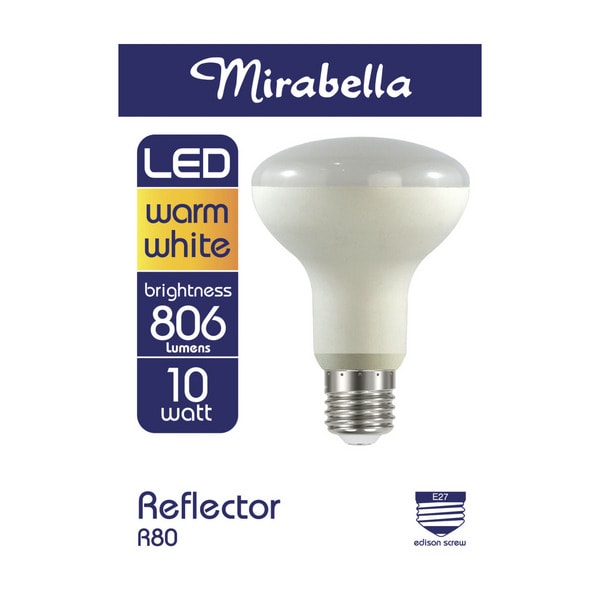 Mirabella Reflector R80 ES Globe Warm White Led 10W 806 Lumens | 1 each