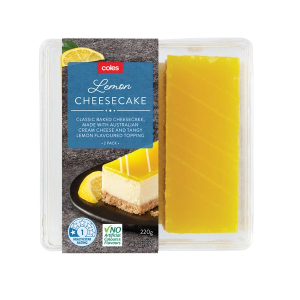 Coles Lemon Cheesecake Slices 2 Pack | 220g