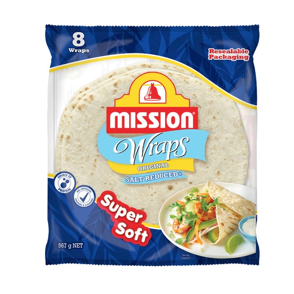 Mission Salt Reduced Wraps 8 pack | 567g