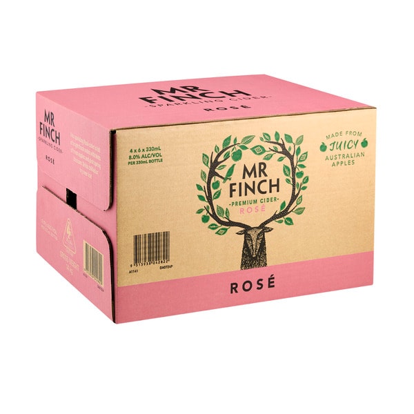Mr Finch Cider Rose Bottle 330mL | 24 Pack