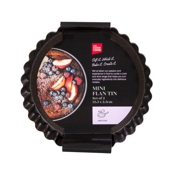Cook & Dine Mini Flan Tins 12.5cm | 2 pack
