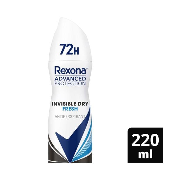 Rexona Women Antiperspirant Aerosol Advanced Invisible Dry Fresh Deodorant | 220mL
