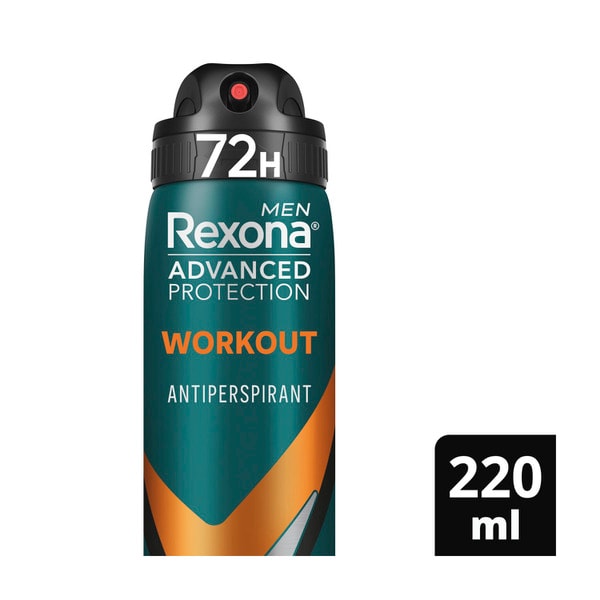 Rexona Men Aerosol Advanced Workout Antiperspirant Deodorant | 220mL