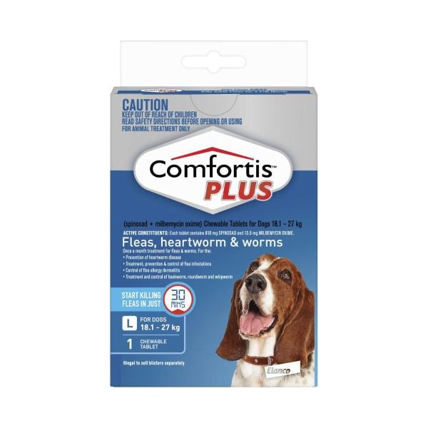 Elanco Comfortis Plus Fleas Heartwormer & Worms Large Dog Treatment | 1 pack