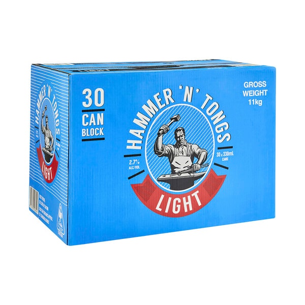 Hammer N Tongs Light Block Can 330mL | 30 Pack