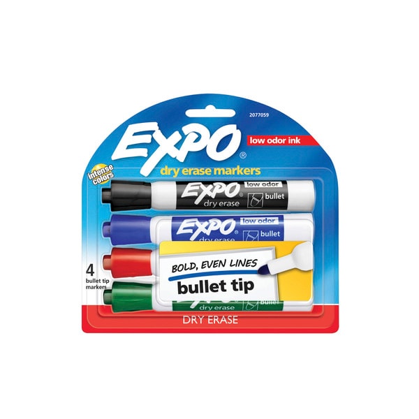 Expo Whiteboard Markers Bullet Tip | 4 pack
