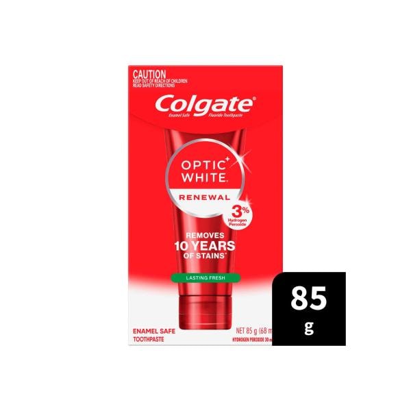 Colgate Optic White ReneWal Lasting Fresh Teeth Whitening Toothpaste With 3% Hydrogen Peroxide | 85g