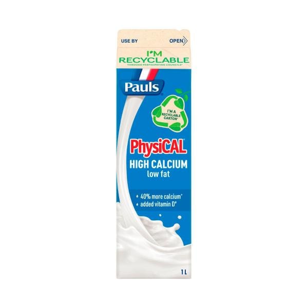 Pauls Physical High Calcium Reduced Fat Milk Carton | 1L
