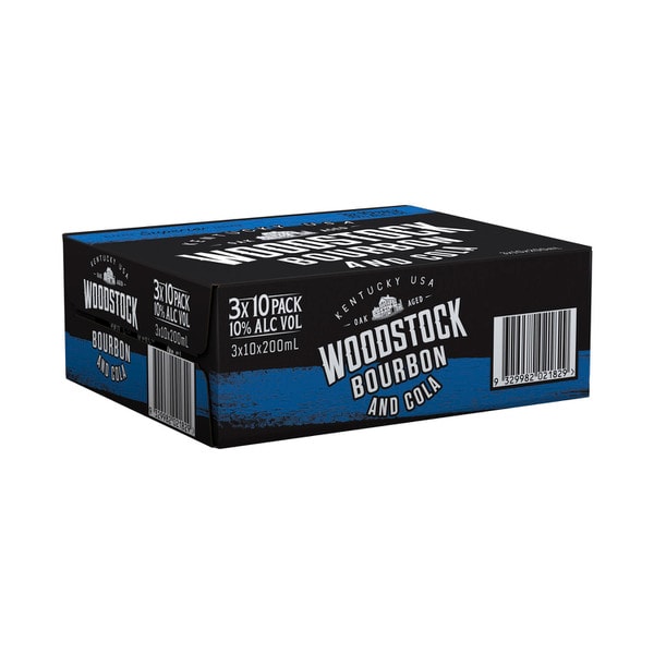 Woodstock Bourbon & Cola 10% Cans 200mL | 30 Pack