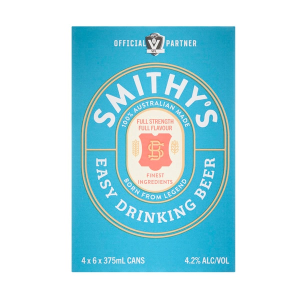 Smithy's Easy Drinking Beer Can 375mL | 24 Pack