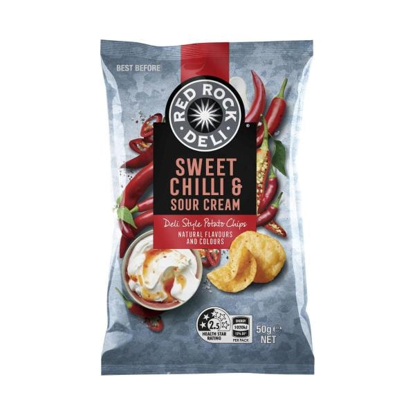 Red Rock Deli Potato Chips Sweet Chilli & Sour Cream | 50g