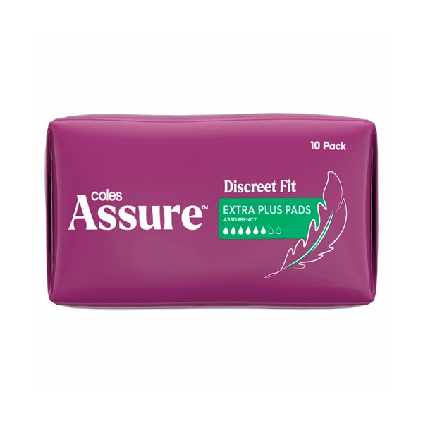 Coles Assure Pads Extra Plus | 10 pack
