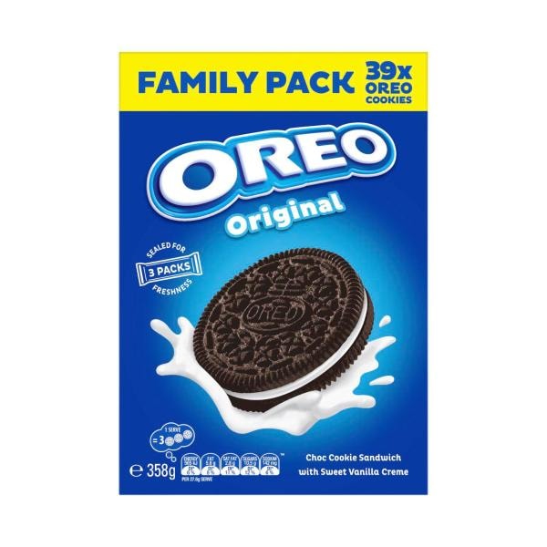 Oreo Original Creme Biscuits Family Pack | 358g