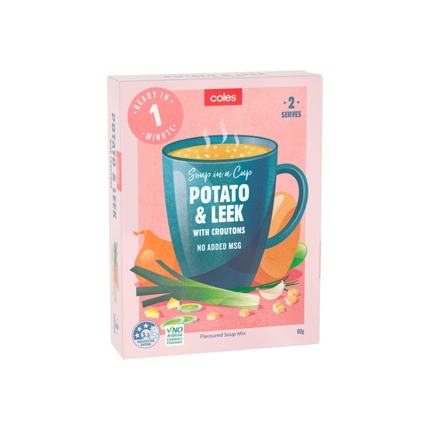 Coles Potato & Leek With Croutons Soup Serves 2 | 60g
