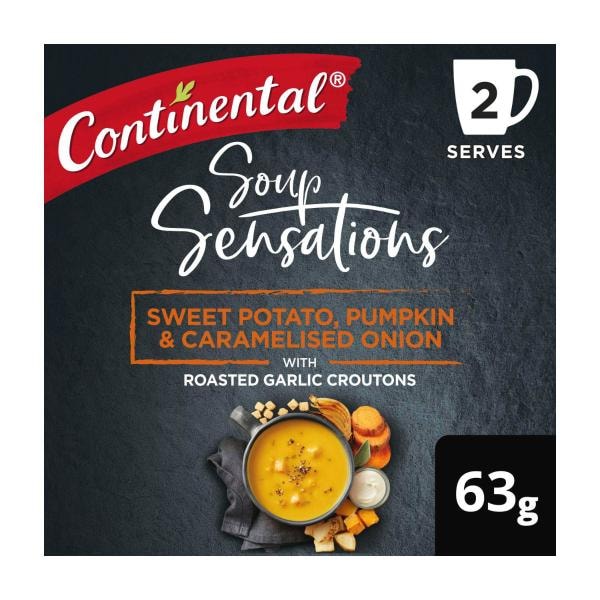 Continental Sensation Sweet Potato Pumpkin & Caramelised Onion Soup Serves 2 | 63g