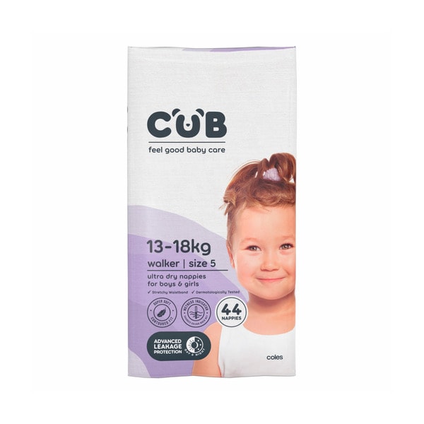 CUB Nappies Unisex Walker Size 5 | 44 pack