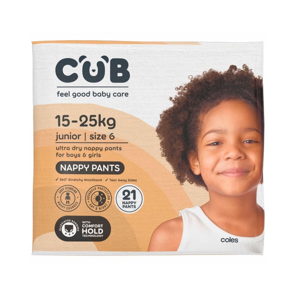 CUB Junior Nappy Pants Size 6 | 21 pack