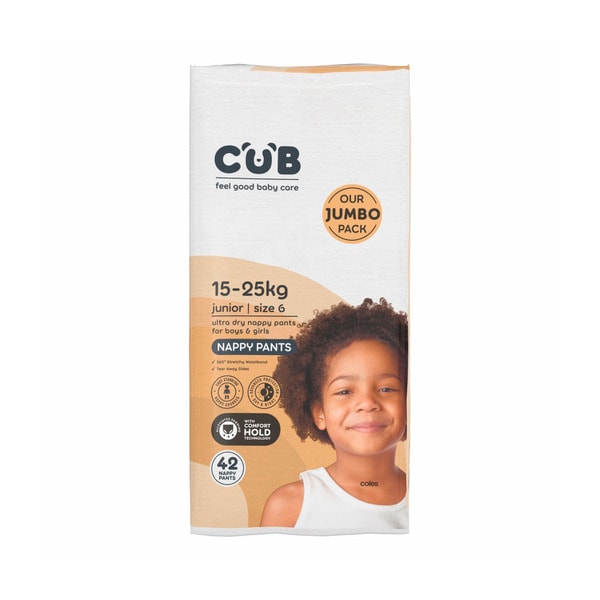 CUB Junior Jumbo Nappy Pants Size 6  | 42 pack