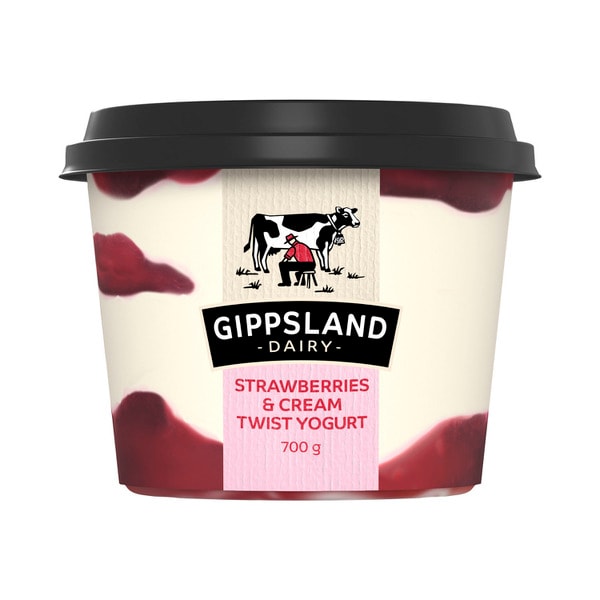 Gippsland Dairy Strawberry Cream Twist Yoghurt | 700g