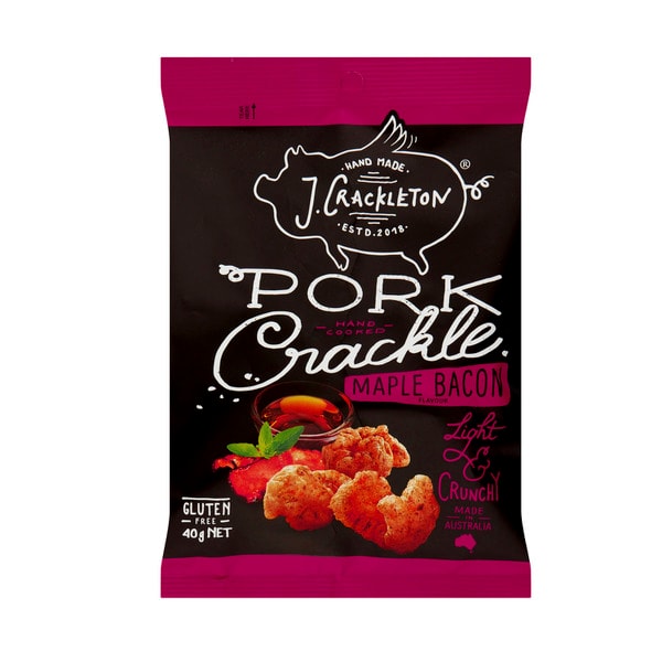 J Crackleton Pork Crackle Maple Bacon | 40g