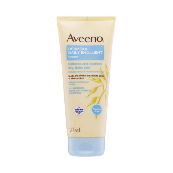 Aveeno Dermexa Daily Emollient Fragrance Free Body Cream Soothe Moisturise Dry Itchy Eczema Prone Sensitive Skin | 200mL