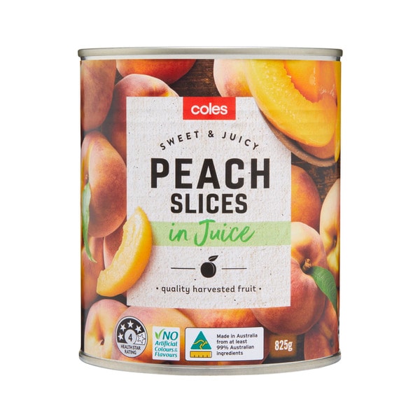 Coles Australian Peach Slices In Juice | 825g