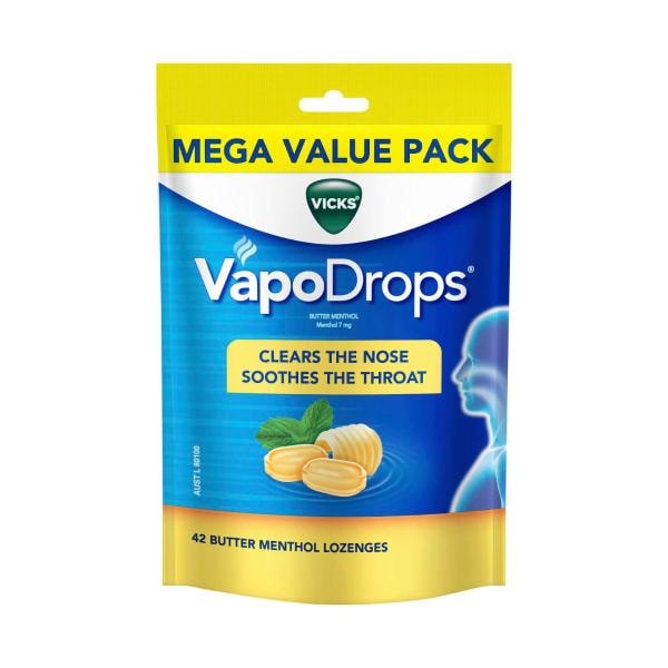 Vicks Vapodrop Butter Menthol Lozenges | 42 pack