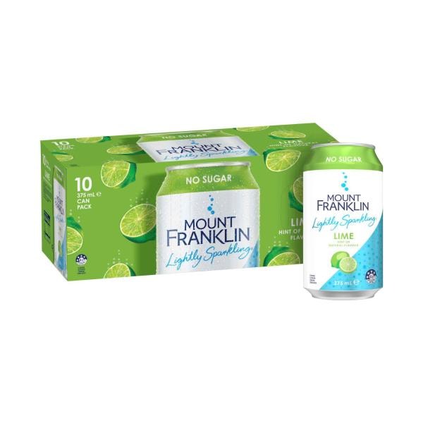 Mount Franklin Lightly Sparkling Water Lime | 10 pack