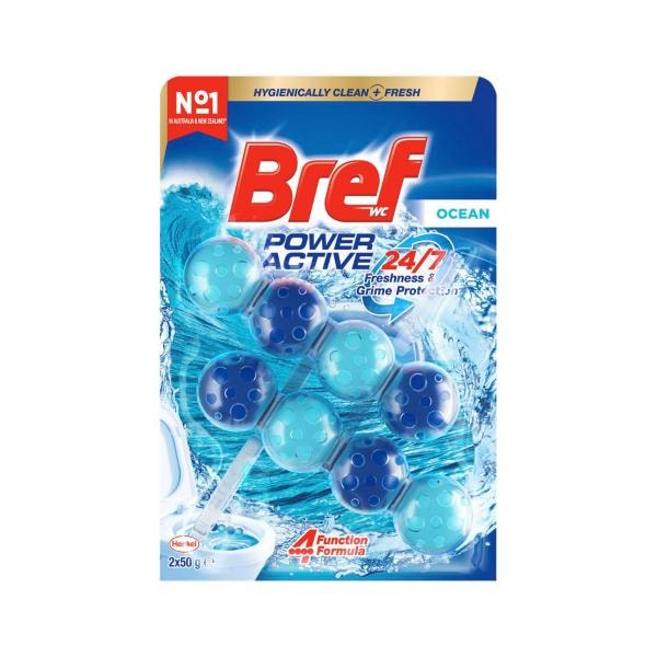 Bref Power Active Rim block Toilet Cleaner Ocean Breeze Twin Pack 2x50g | 100g