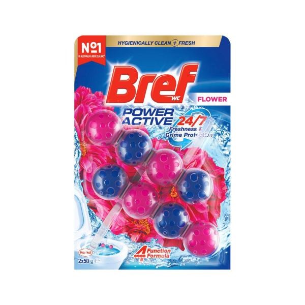 Bref Power Active Rim block Toilet Cleaner Fresh Flowers Twin Pack 2x50g | 100g