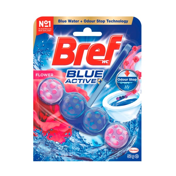 Bref Blue Active Rim block Toilet Cleaner Fresh Flowers | 50g