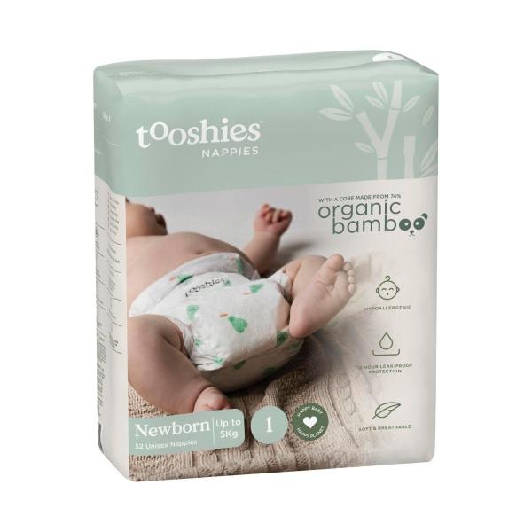 Tooshies Eco Nappies Size 1 Newborn | 52 Pack