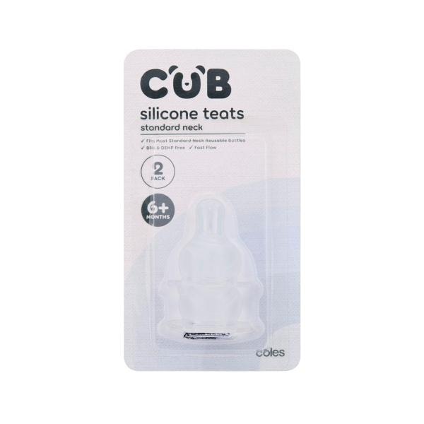 CUB Standard Neck Silicone Teats 6+ Months | 2 pack