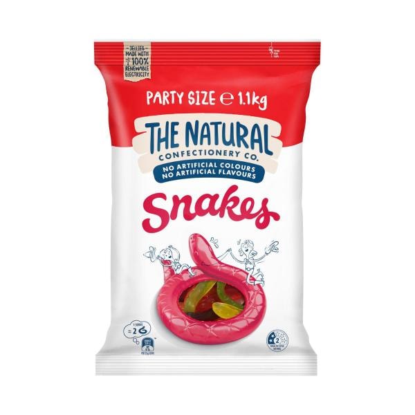 The Natural Confectionery Co. Snakes Lollies Party Size | 1.1 kg