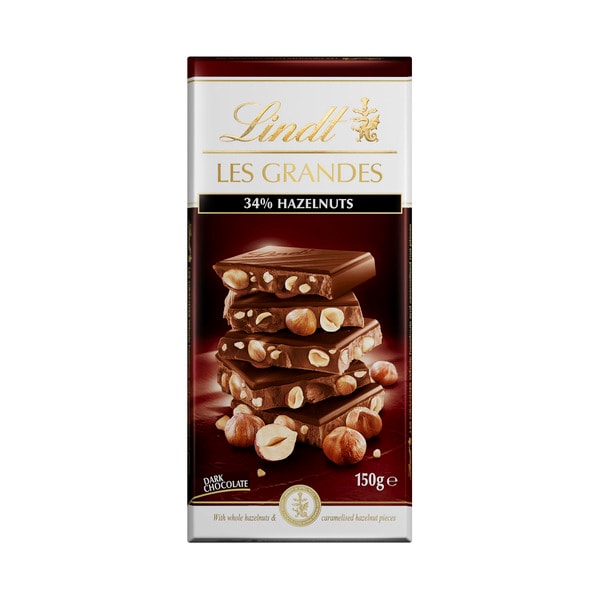 Lindt Les Grandes Dark Chocolate & Hazelnut Block | 150g