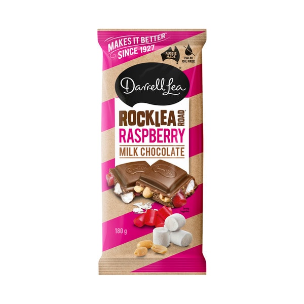 Darrell Lea Milk Chocolate Raspberry Rocklea Road Block | 180g