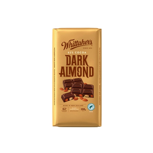 Whittaker's Block Chocolate Dark Almond 62% | 200g