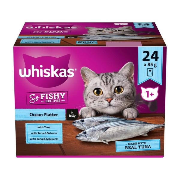 Whiskas 1+ Years So Fishy Recipe Ocean Platter In Jelly Cat Food 85g | 24 pack
