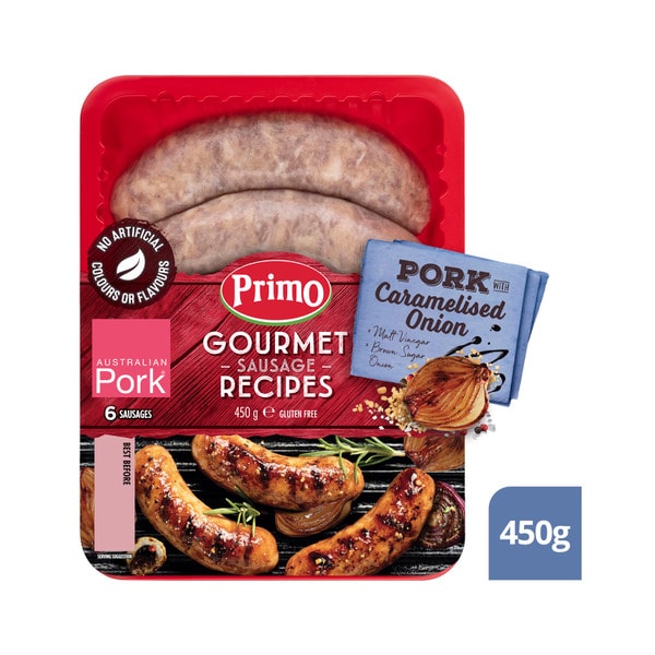 Primo Gourmet Caramelised Onion Pork Sausage | 450g