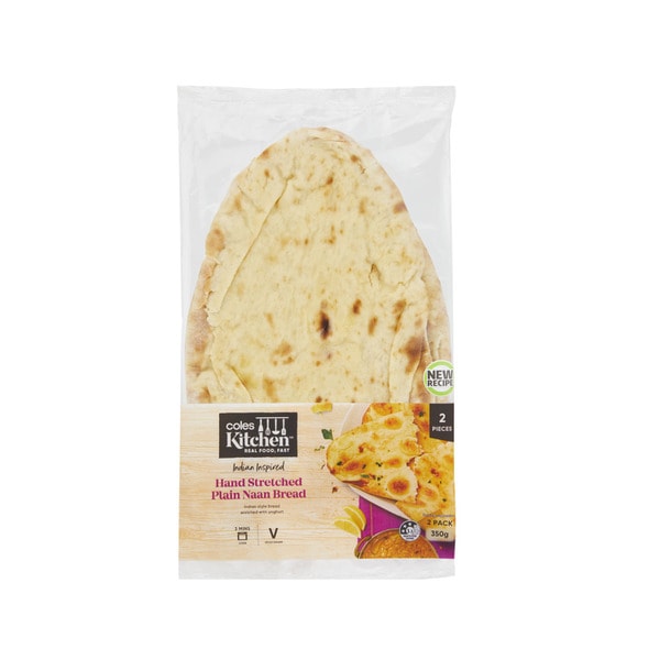 Coles Kitchen Plain Naan 2 | 350g