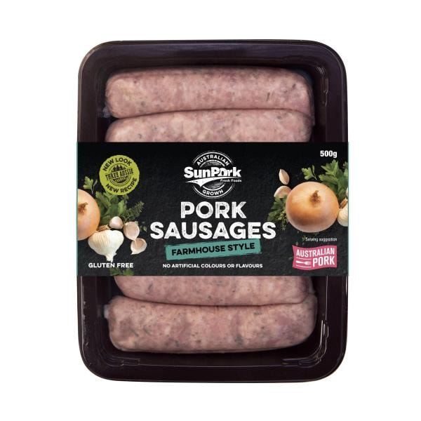Three Aussie Farmers Farmhouse Style Pork Sausages | 450g