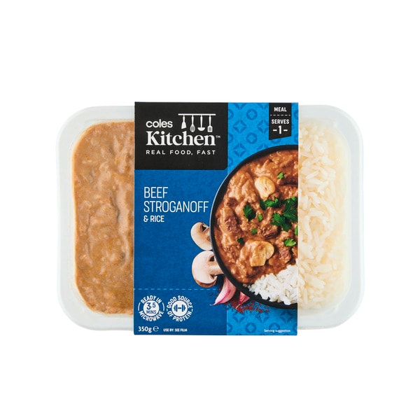 Coles Kitchen Beef Stroganoff And Rice | 350g
