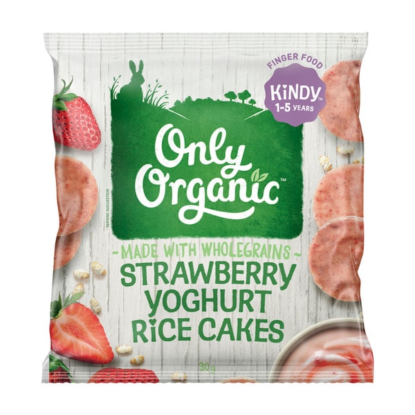 Only Organic  Strawberry Yoghurt Rice Cakes | 30g