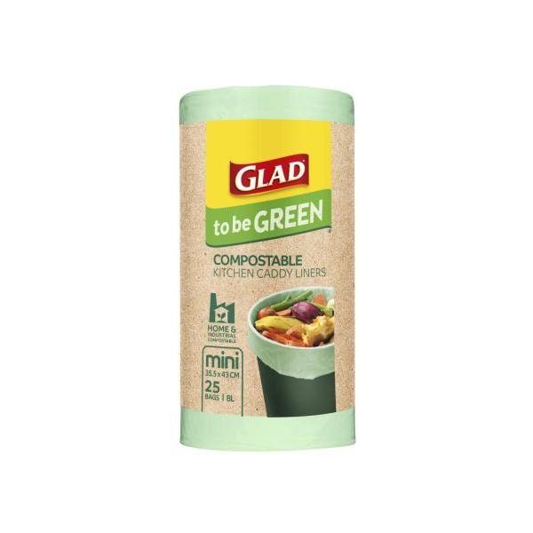 Glad To Be Green Compostable Kitchen Liners Mini | 25 pack