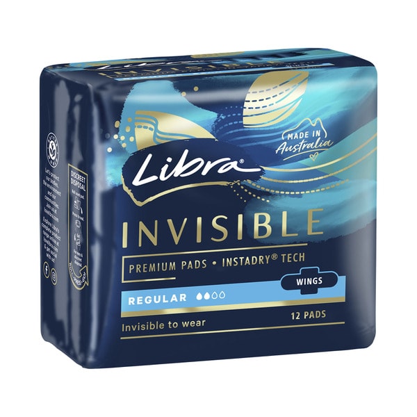 Libra Invisible Pads Regular Wing | 12 pack