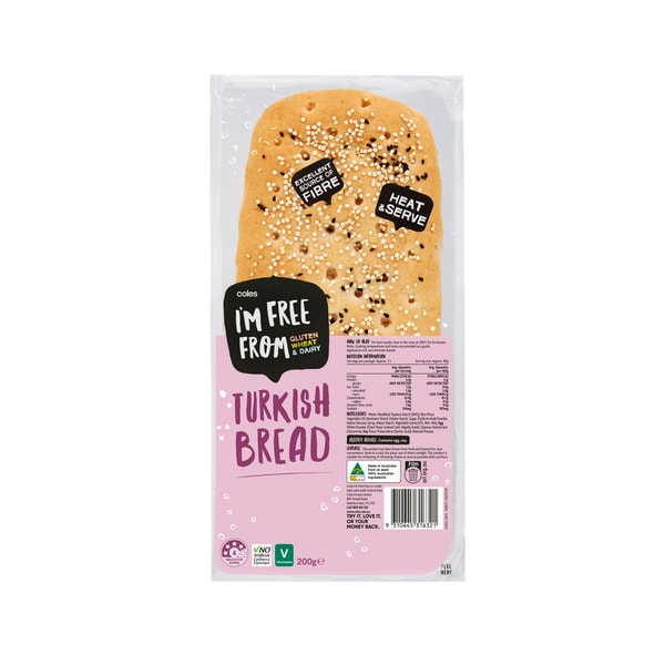 Coles I'M Free From Turkish Bread | 200g